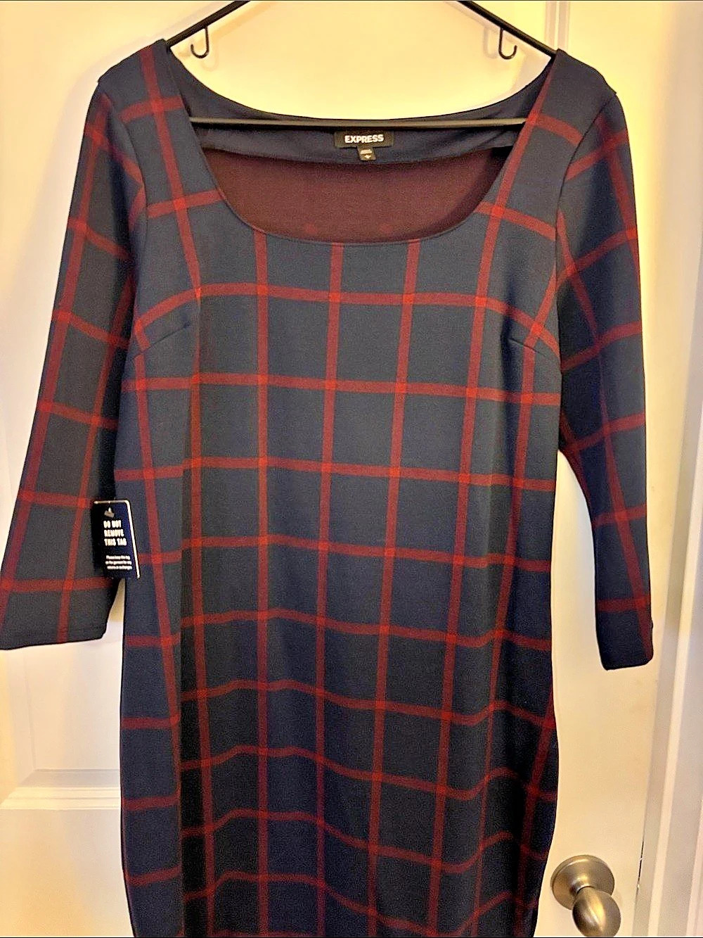 Express Plaid Dress in Black & Red Size Large NWT